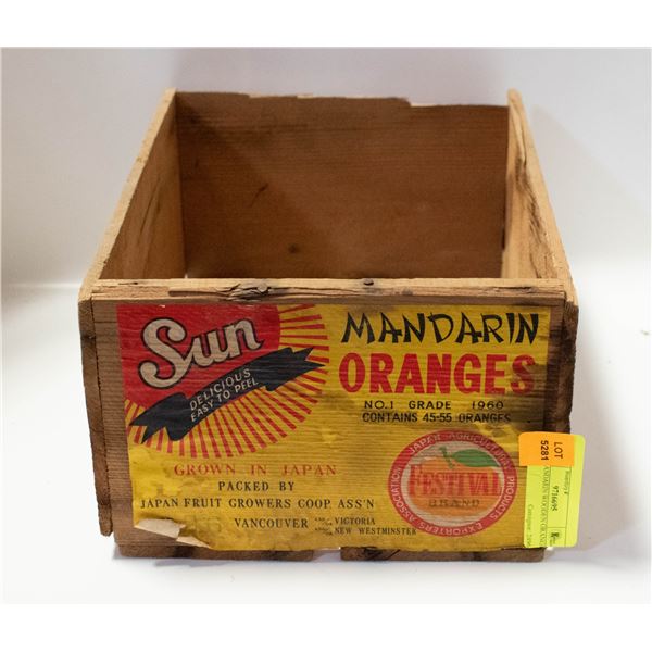 SUN MANDARIN WOODEN ORANGE CRATE
