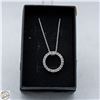 Image 1 : SILVER TONE CIRCLE CUBIC ZIRCONIA STONS NECKLACE