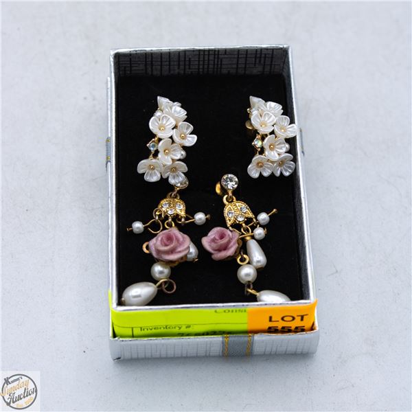 3 VINTAGE FAUX PEARL EARRINGS