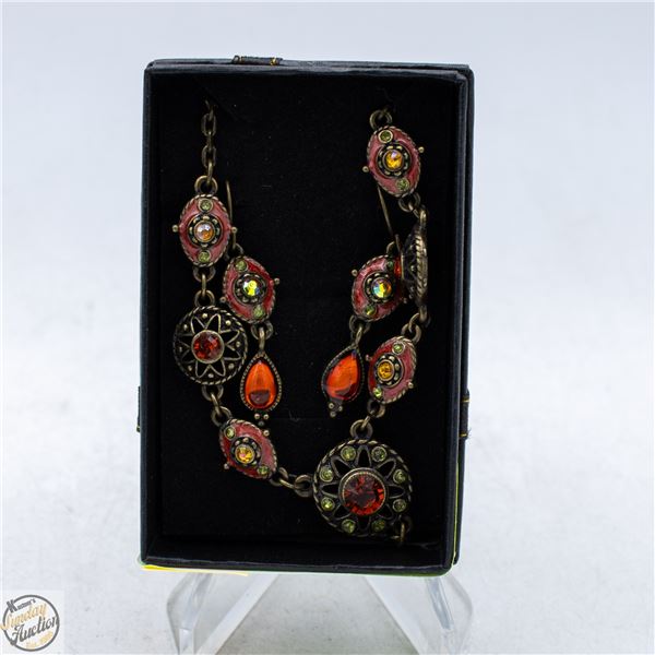 VINTAGE CAMEO BROOCH ORANGE OMBRE