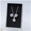 Image 1 : MATCHING BLUE EARRING AND NECKLACE SET
