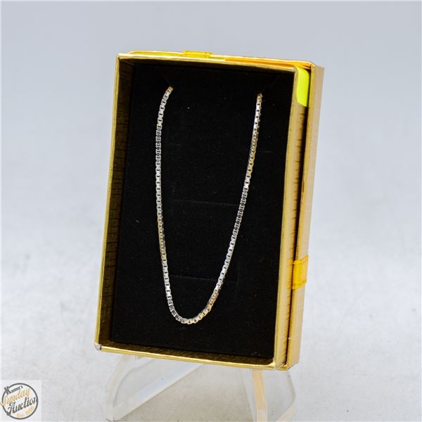 SILVER NECKLACE STAMPED 925 WITH LETTER M
