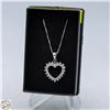 Image 1 : STERLING SILVER HEART NECKLACE WITH CUBIC