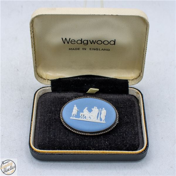 VINTAGE WEDGE WOOD STERLING SILVER PIN