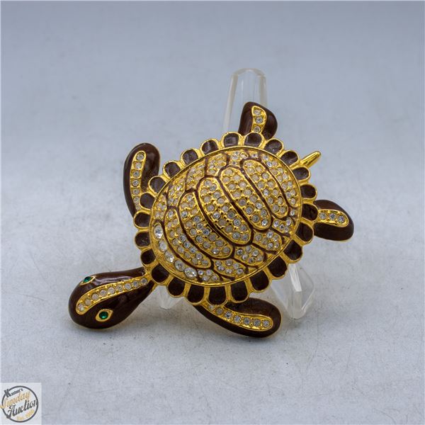 LARGE VINTAGE TURTLE BROOCH
