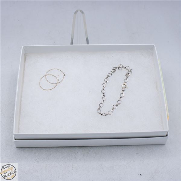 STERLING SILVER BRACELET AND STAMPED