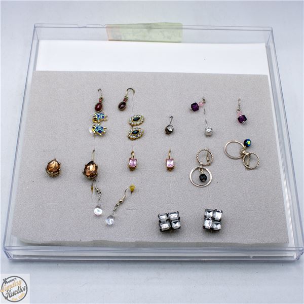 LOT OF 10 JEWELED EARINGS