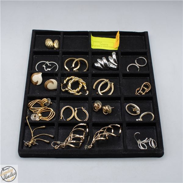 LOT OF 15 GOLD TONE EARRINGS