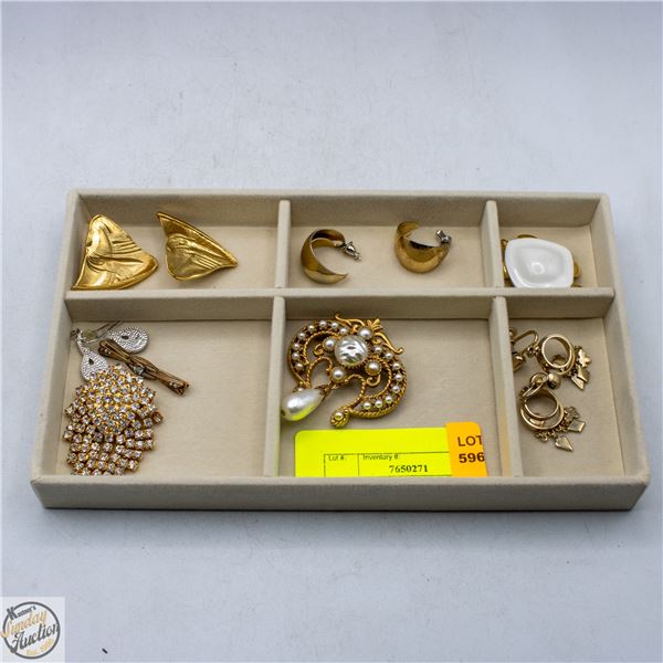 LOT OF VINTAGE COSTUME JEWERLY STAMPED, INCLUDES
