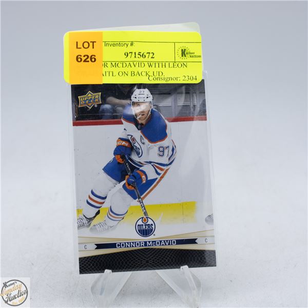 CONNOR MCDAVID WITH LEON DRAISAITL ON BACK UD