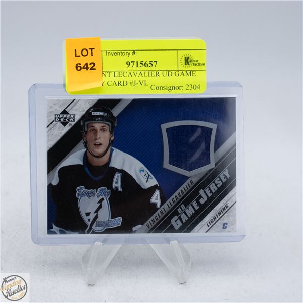 VINCENT LECAVALIER UD GAME JERSEY CARD #J-VL
