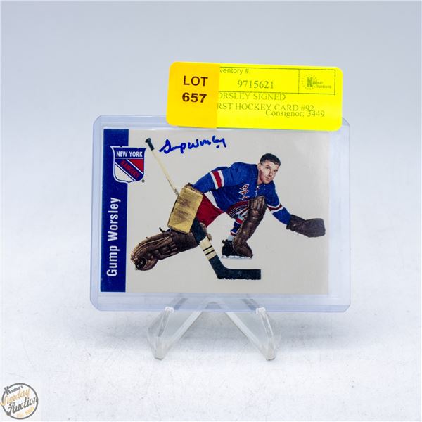 GUMP WORSLEY SIGNED PARKHURST HOCKEY CARD #92