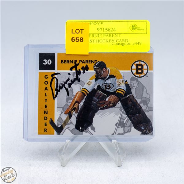 SIGNED BERNIE PARENT PARKHURST HOCKEY CARD