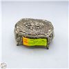 Image 1 : SILVER TONE METAL TRINKET BOX STAMPED JAPAN