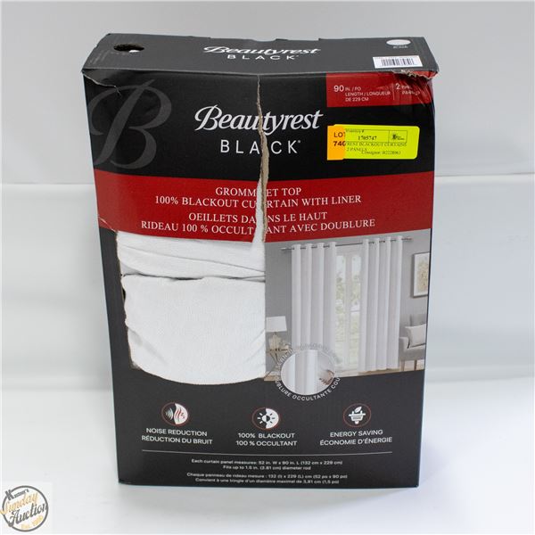 BEAUTYREST BLACKOUT CURTAINS WHITE - 2 PANELS