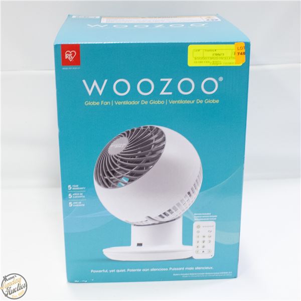 WOOZOO 5 SPEED OSCILLATING GLOBE FAN - WHITE