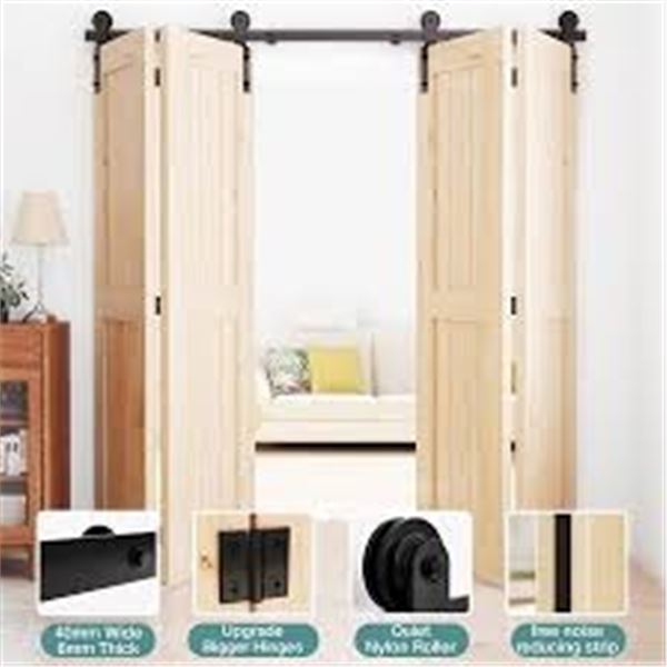 NEW WINSOON BI-FOLD BARN DOOR HARDWARE FOUR 17"