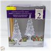 Image 1 : 2 PACK OF INDOOR DECORATIVE LIGHTED GLITTER TREES