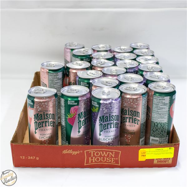 BOX OF 24 MAISON PERRIER SPARKLING FLAVOURED WATER