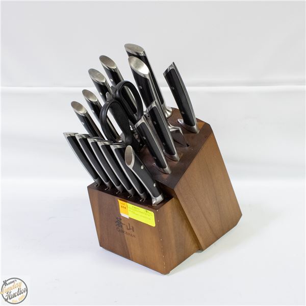 17 PIECE CANGSHAN KNIFE SET & BLOCK - BLACK