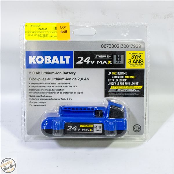 BRAND NEW KOBALT 24V MAX 4 AH LITHIUM-ION BATTERY
