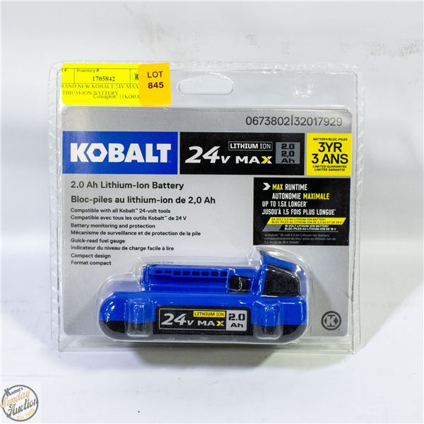 BRAND NEW KOBALT 24V MAX 4 AH LITHIUM-ION BATTERY