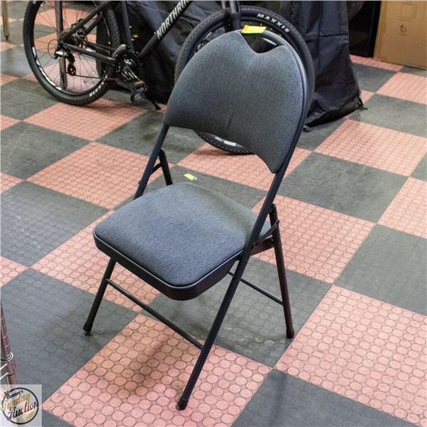 STAR ELITE GREY FABRIC METAL FOLDING CHAIR