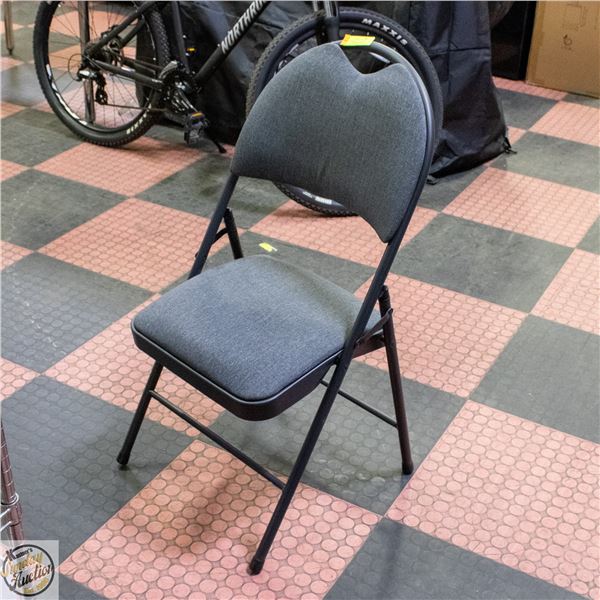 STAR ELITE GREY FABRIC METAL FOLDING CHAIR
