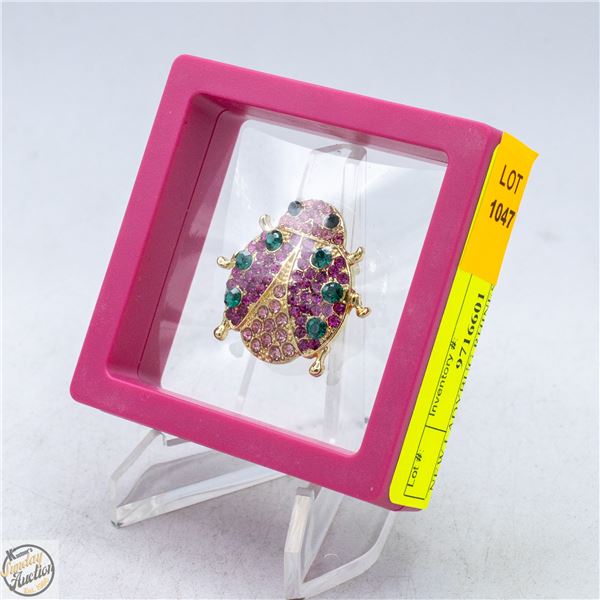 NEW LADYBUG RHINESTONE FILLED 1.34”X1.3