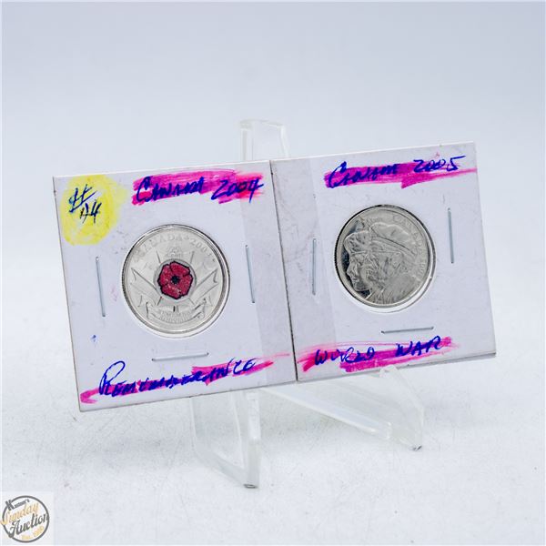 #4740-2004 25 CENT REMEMBRANCE COIN AND