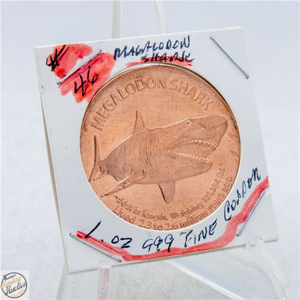 #4757-MEGALODON SHARK 1 OUNCE 999 FINE
