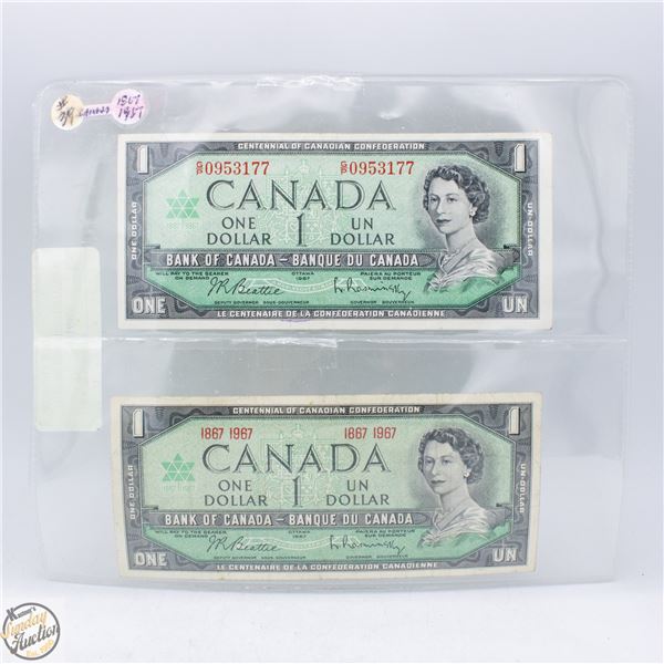 #4721-1867-1967 LIMITED EDITION $1.00 BILL WITH
