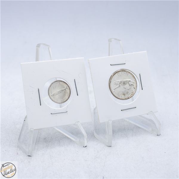 1967 CANADA SILVER QUARTER & DIME 80% SILVER