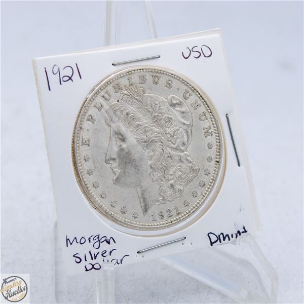 1921-D MORGAN SILVER DOLLAR 90% SILVER