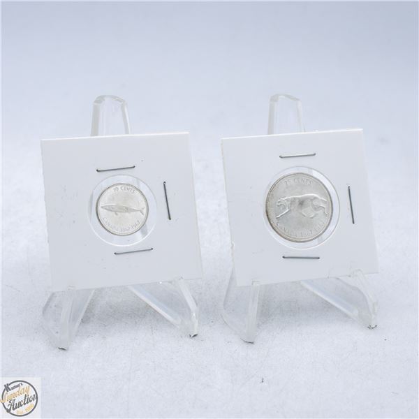 1967 CANADA SILVER QUARTER & DIME 80% SILVER