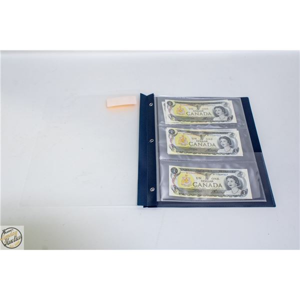 5 UNCIRCULATED 1973 $1 BILLS CANADA