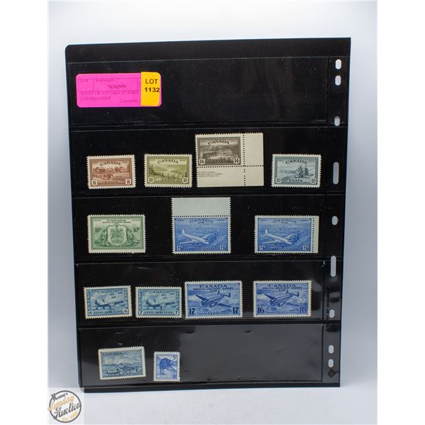 SHEET OF VINTAGE STAMPS CANADA POST