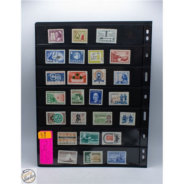 SHEET OF VINTAGE STAMPS CANADA POST