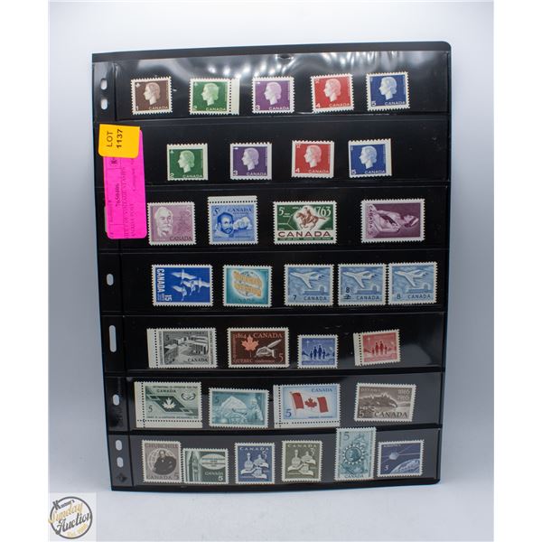 SHEET OF VINTAGE STAMPS CANADA POST