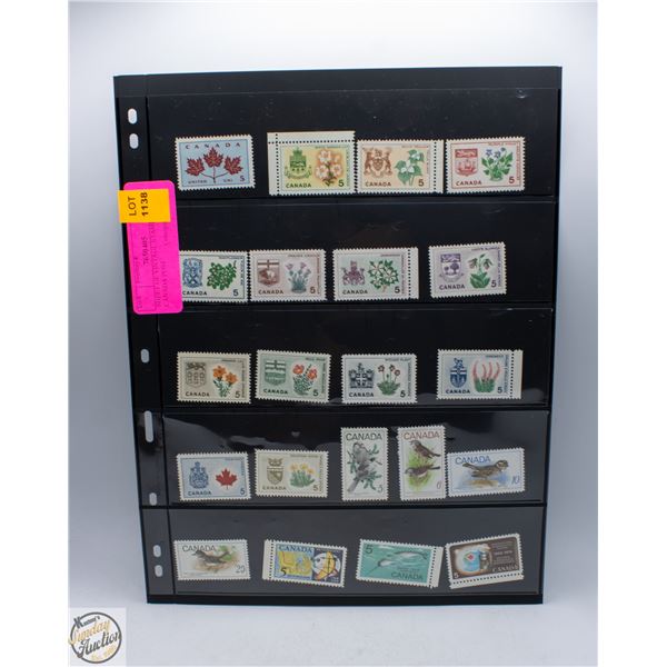 SHEET OF VINTAGE STAMPS CANADA POST