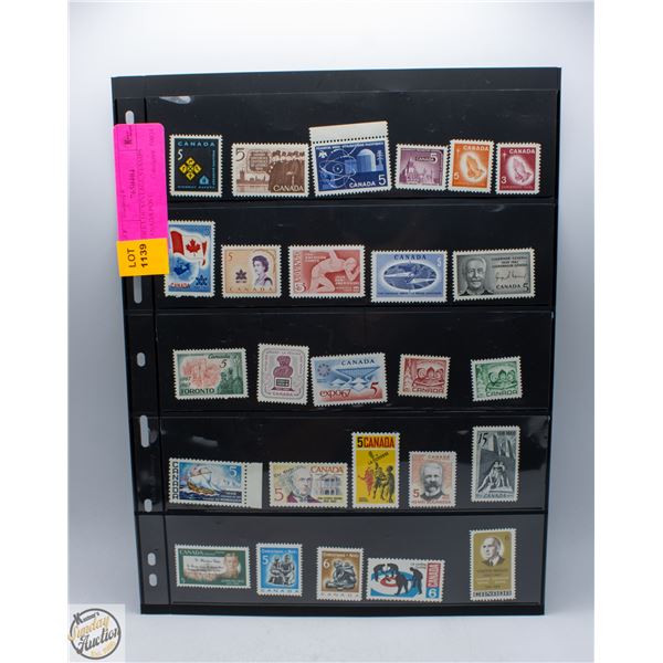 SHEET OF VINTAGE STAMPS CANADA POST