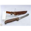 Image 1 : LEATHER SHEATHED KNIFE