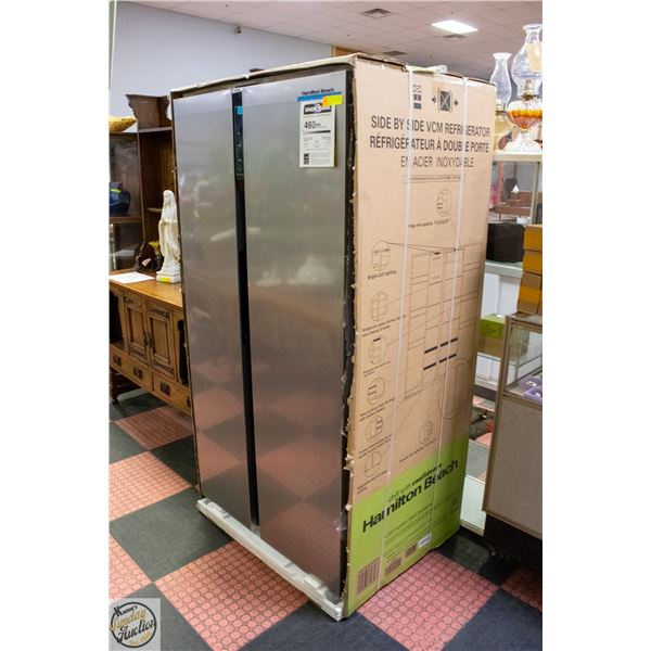 NEW 36" HAMILTON BEACH FRIDGE S/S SIDE BY SIDE