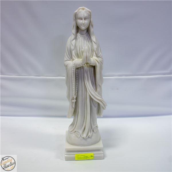 VINTAGE STONE CARVED THE VIRGIN MARY FIGURE H-21"