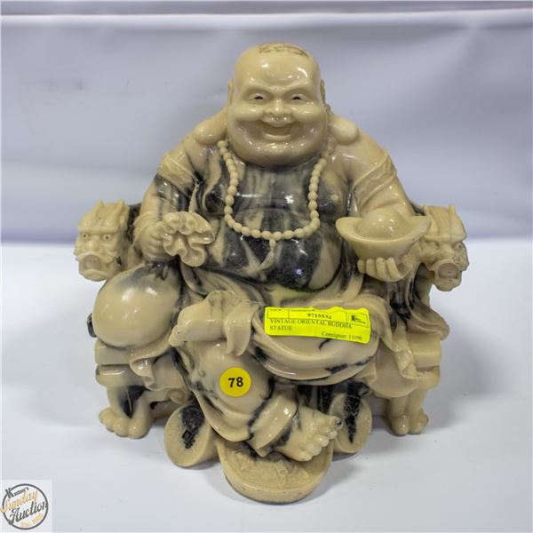VINTAGE ORIENTAL BUDDHA STATUE H-10.5"