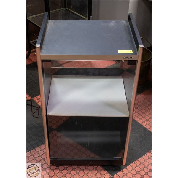 SONY GLASS FRONT AUDIO CABINET 2 GLASS SHELVES