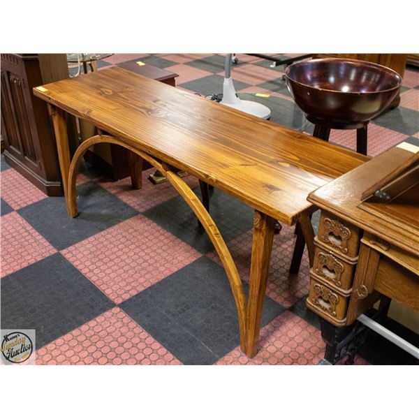 SOLID WOOD HALLWAY TABLE H-26.5 W-19" L-61"
