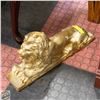 Image 1 : VINTAGE CAST IRON GOLD-COLOR LION SCULPTURE