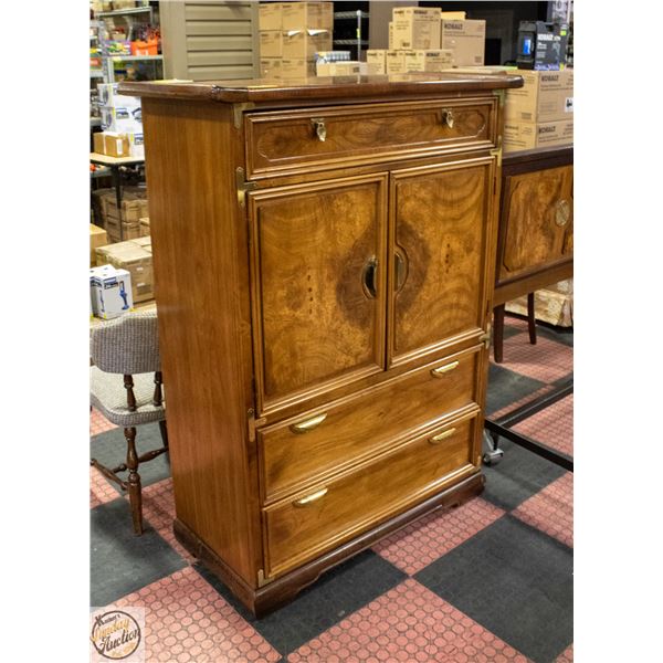 ORIENTAL THEMED ARMOIRE CHEST OF