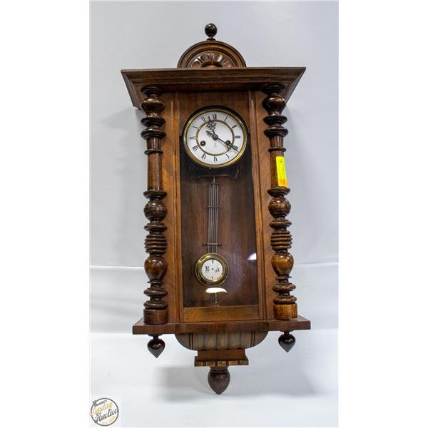 GB WOOD WALL CLOCK W/PENDALUM 7.5" X 16" X 32.5"